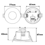 Maclean PIR Motion Sensor, Flush-Mount, 8 m Range, 600 W/1200 W, 220–240 V AC, 50/60 Hz, MCE821