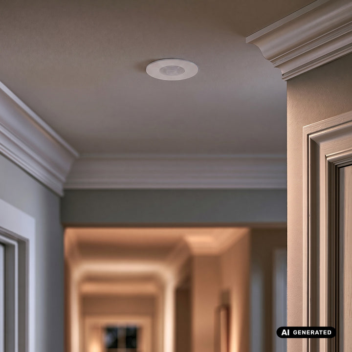 Maclean PIR Motion Sensor, Flush-Mount, 8 m Range, 600 W/1200 W, 220–240 V AC, 50/60 Hz, MCE821