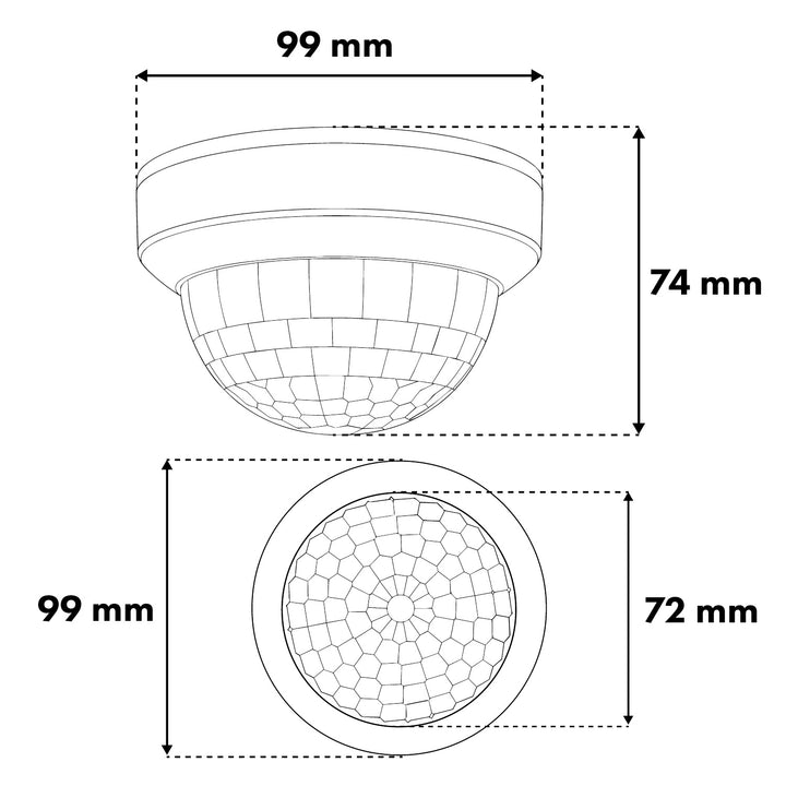 Maclean PIR Motion Sensor, Surface-Mount, Range 10x40m, 1000W/2000W, 220-240V AC, 50/60Hz, MCE823