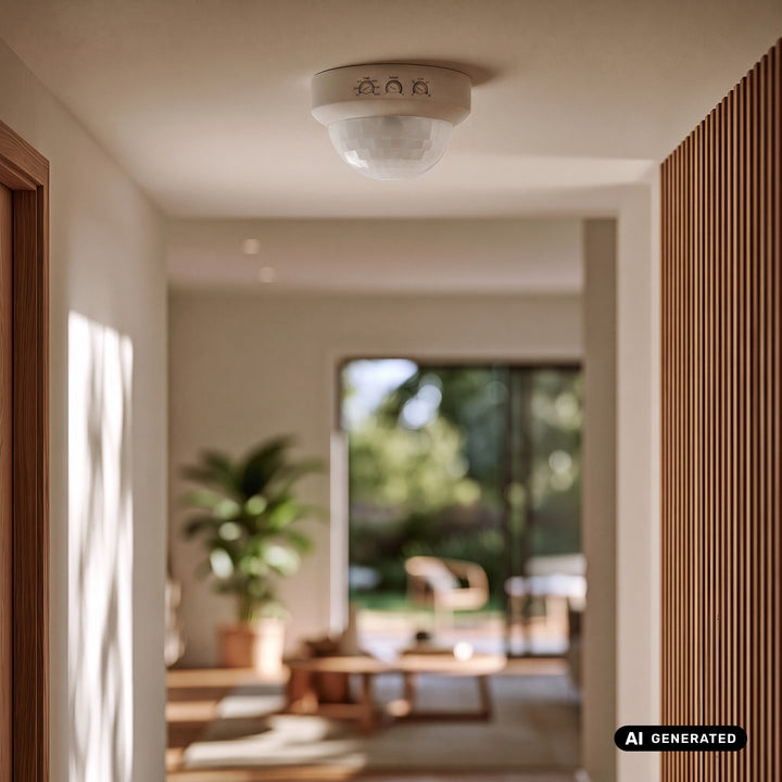 Maclean PIR Motion Sensor, Surface-Mount, Range 10x40m, 1000W/2000W, 220-240V AC, 50/60Hz, MCE823