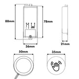 Maclean Flush-Mount Touch Switch, <40 mm, 110–240 V AC, max. load 600 W for LEDs, MCE824