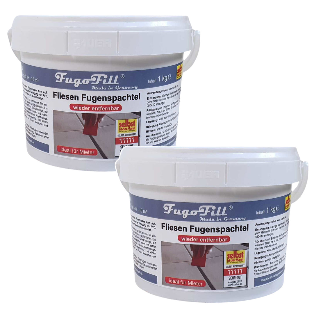 Removable tile grout FugoFill, 2x1kg, gray