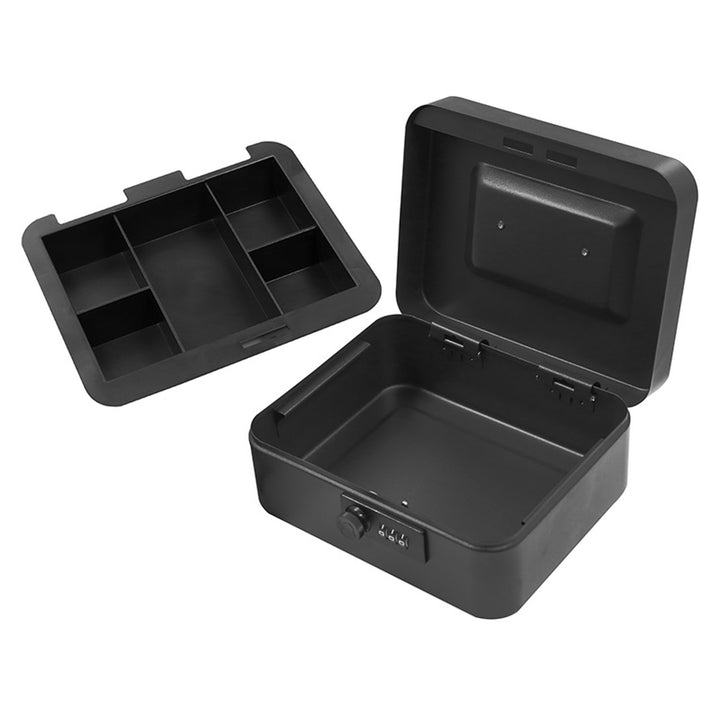 Tracer cash box, carrying handle, hidden compartment, black, Cash Saver