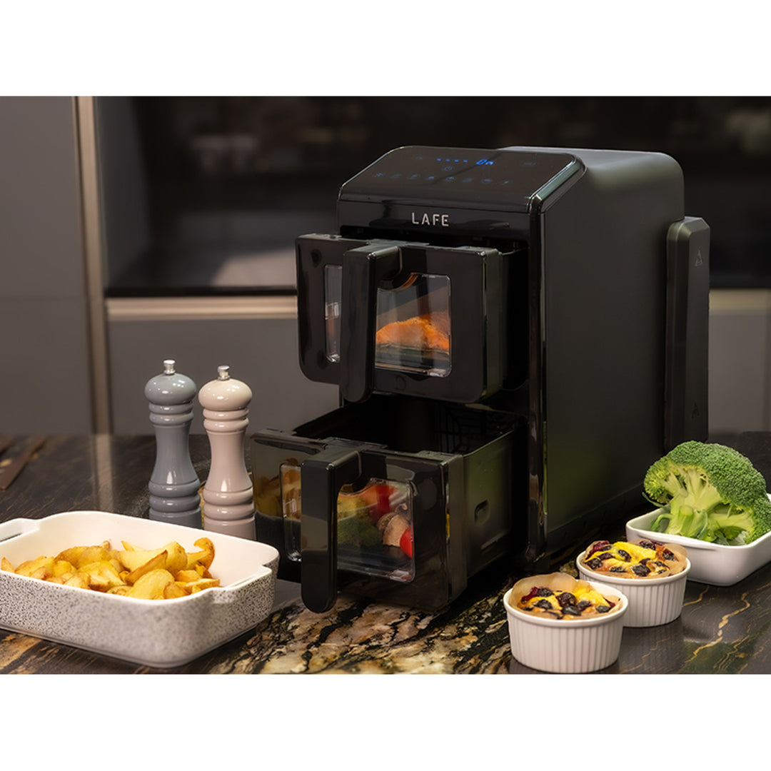 LAFE oil-free fryer, air fryer, 2 compartments, 5 L, 2460 W, LCD display, Dual Fry