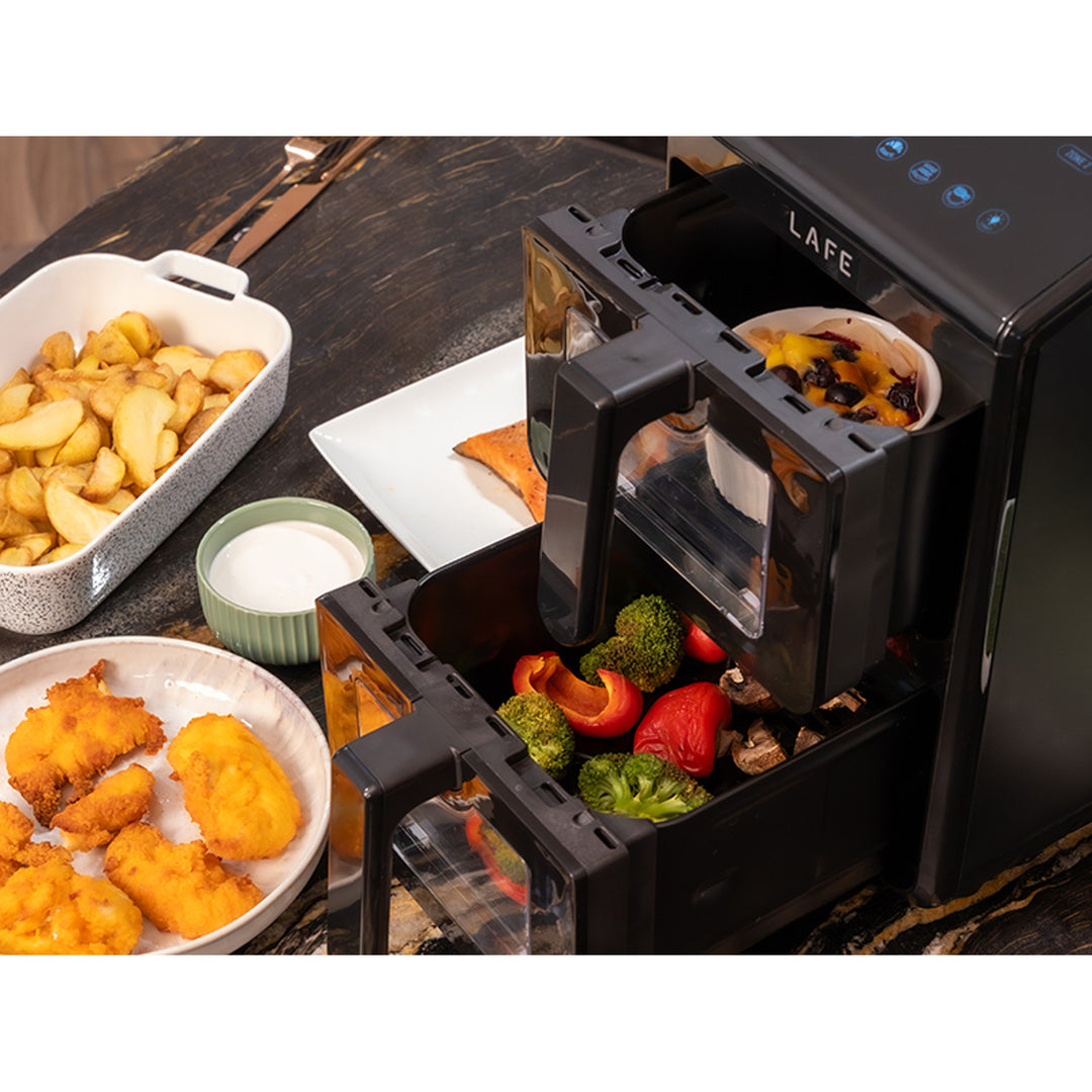 LAFE oil-free fryer, air fryer, 2 compartments, 5 L, 2460 W, LCD display, Dual Fry