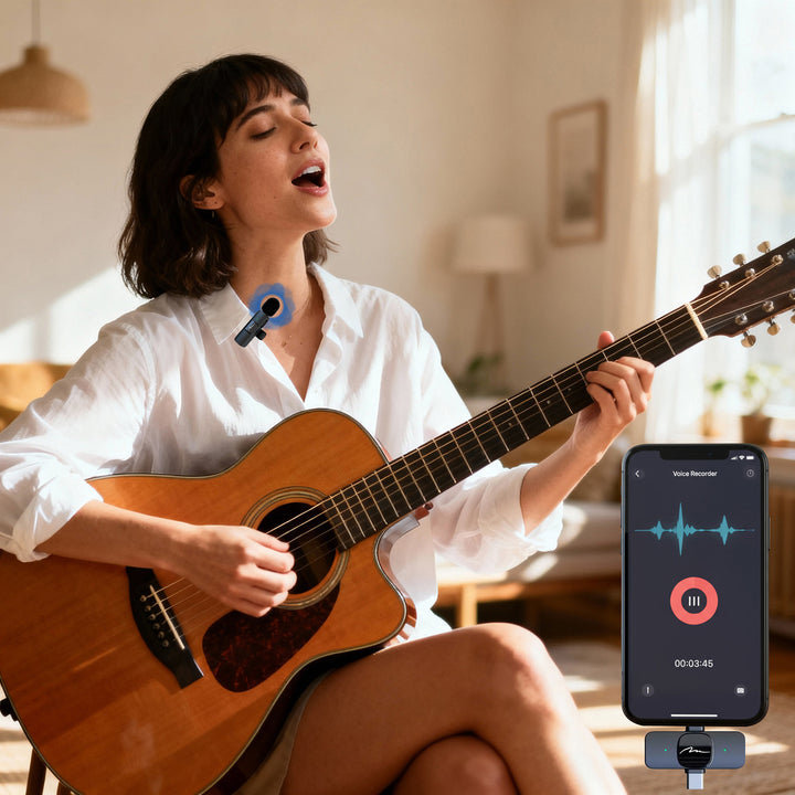 MICRO-MIC DUO - 2x wireless lapel microphone (set), clip-on, iOS & Android (OTG), mini, super-sensitive. USB-C & LIGHTNING, Mediatech