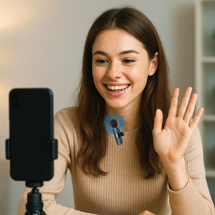 MICRO-MIC DUO - 2x wireless lapel microphone (set), clip-on, iOS & Android (OTG), mini, super-sensitive. USB-C & LIGHTNING, Mediatech