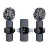 MICRO-MIC DUO - 2x wireless lapel microphone (set), clip-on, iOS & Android (OTG), mini, super-sensitive. USB-C & LIGHTNING, Mediatech