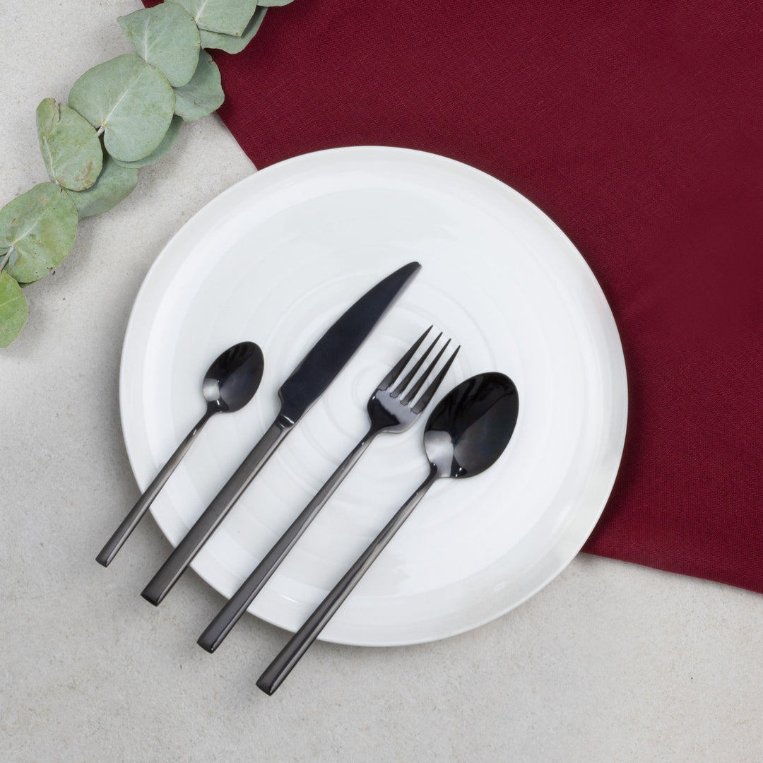 AMBITION Como Black 24-piece cutlery set for 6 people