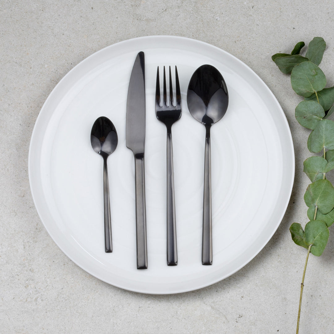 AMBITION Como Black 24-piece cutlery set for 6 people