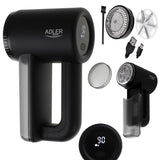Adler fabric shaver, LCD display, 3 operating speeds, black, AD 9617 black