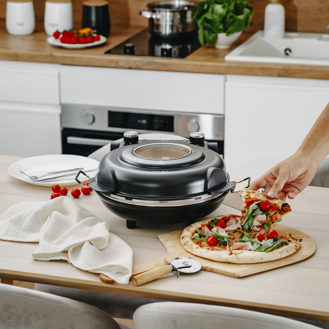 Adler pizza oven, temperature control up to 400°C, ceramic stone, two heating elements, AD 6314
