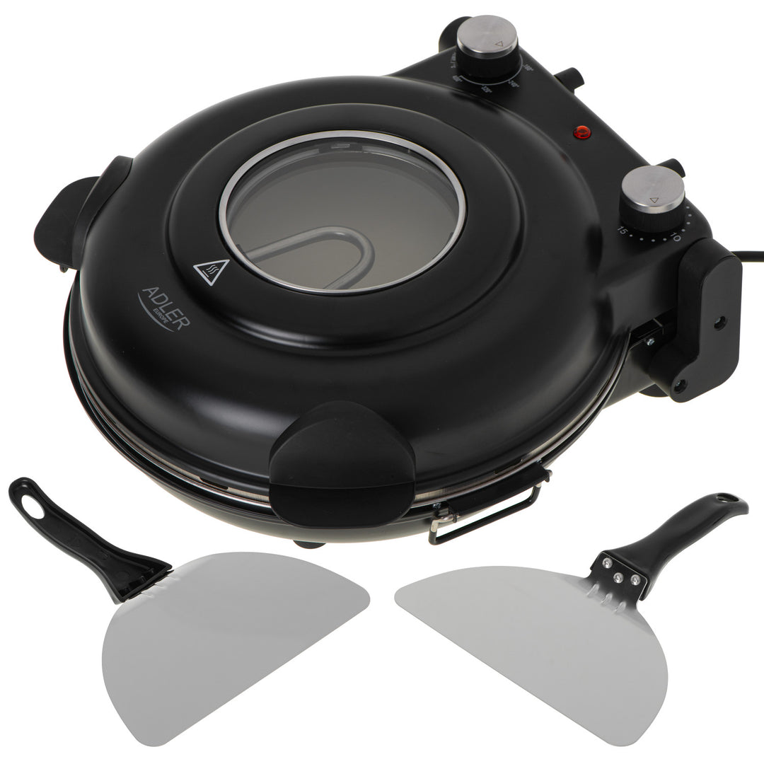 Adler pizza oven, temperature control up to 400°C, ceramic stone, two heating elements, AD 6314