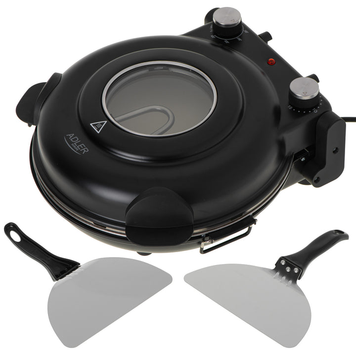 Adler pizza oven, temperature control up to 400°C, ceramic stone, two heating elements, AD 6314