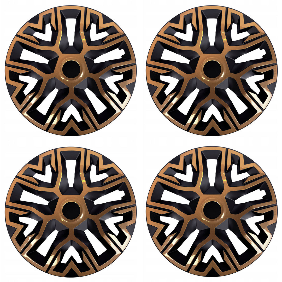 Universal 14" NRM The Best Bicolor copper-black hubcaps, 4 pieces