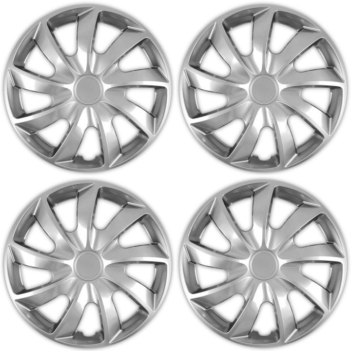 Universal 13" NRM Quad hub caps, silver, 4 pieces