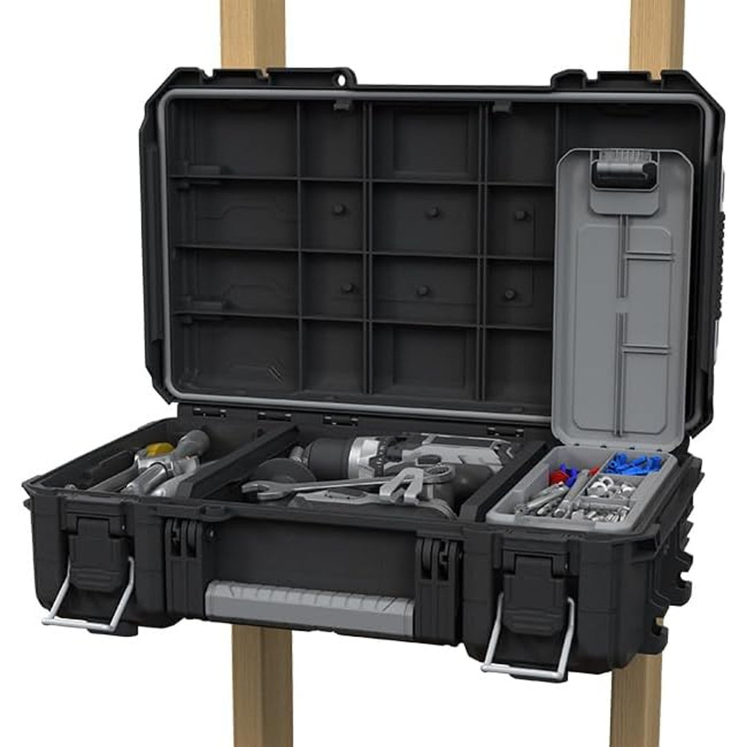 Keter ROC Pro Gear 2.0 Tool Case, 36 kg load capacity, padlock slot, dust- and water-resistant seal, organizer with lid included, wall-mountable, 256979