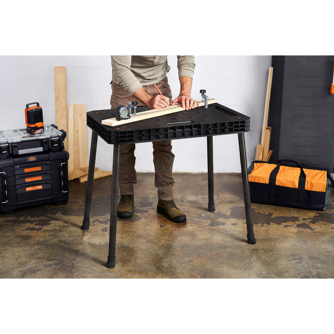 Keter Ultimate Workbench, foldable, load capacity up to 453 kg, assembly in 30 seconds, large work surface with 3/4-inch holes, portable, 262936