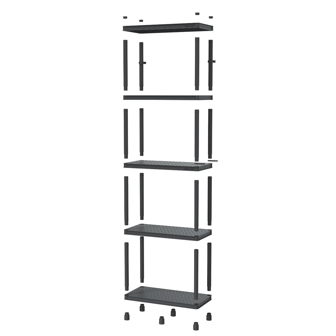 Stackaro Solid 75 Kistenberg shelving unit, max. total load 220 kg, 5 shelves, wall mounting, KSS75L5HD-S411