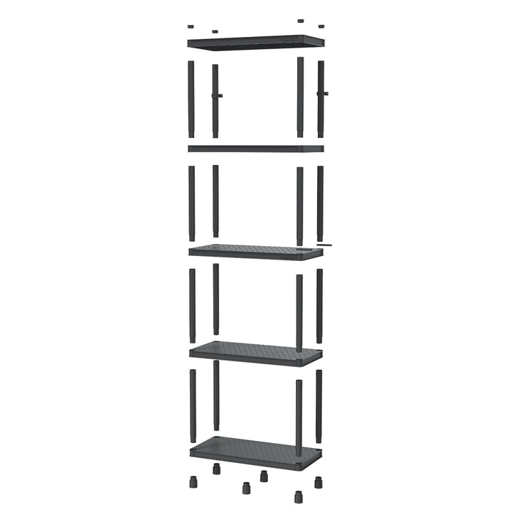 Stackaro Solid 75 Kistenberg shelving unit, max. total load 220 kg, 5 shelves, wall mounting, KSS75L5HD-S411