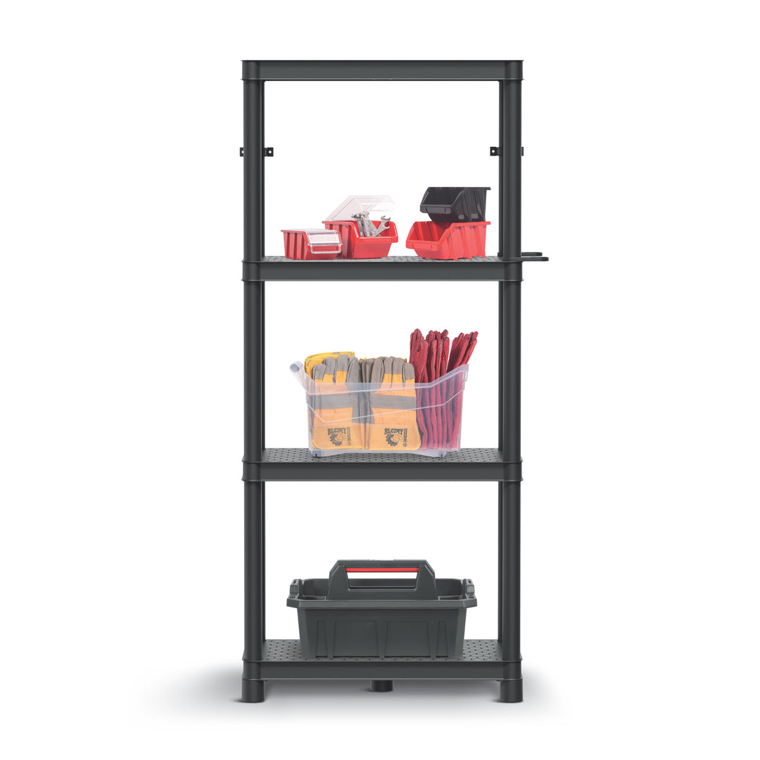 Stackaro Solid 60 Kistenberg shelf unit, max. total load 185 kg, 4 shelves, wall mounting, KSS60L4HD-S411