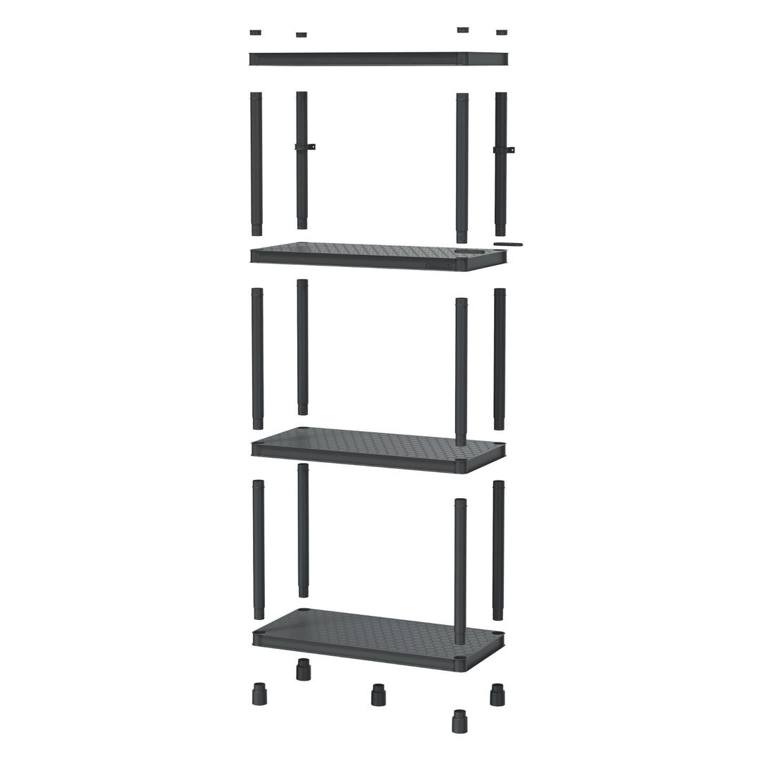 Stackaro Solid 60 Kistenberg shelf unit, max. total load 185 kg, 4 shelves, wall mounting, KSS60L4HD-S411