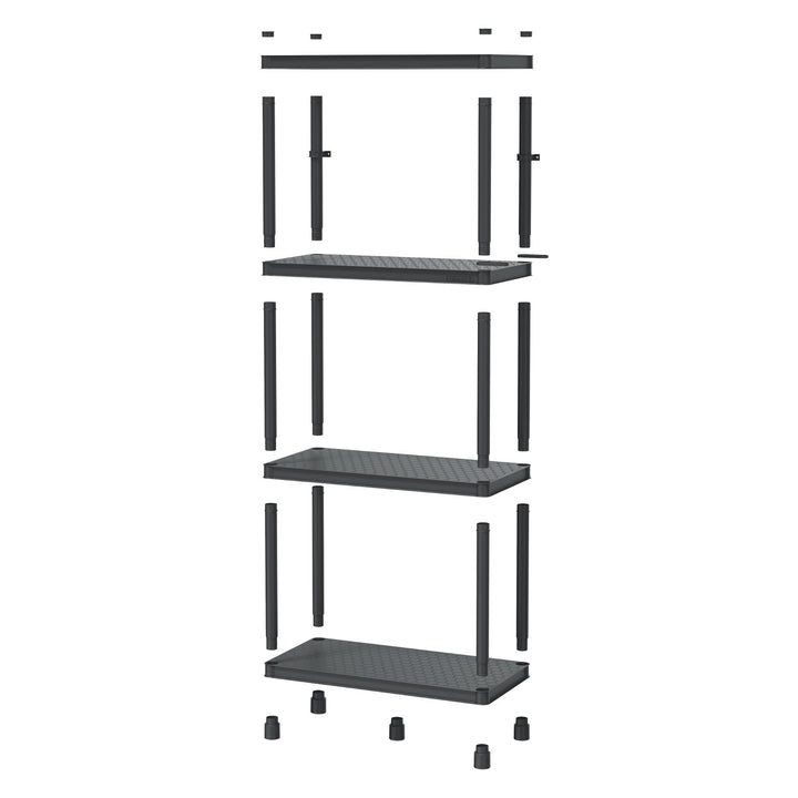 Stackaro Solid 60 Kistenberg shelf unit, max. total load 185 kg, 4 shelves, wall mounting, KSS60L4HD-S411
