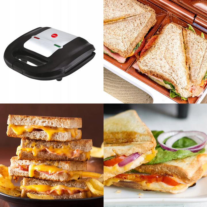 Eldom sandwich maker, non-stick ceramic coating, fast heating, 750W power, quick cleaning, LED indicator light, non-slip feet, ST11G
