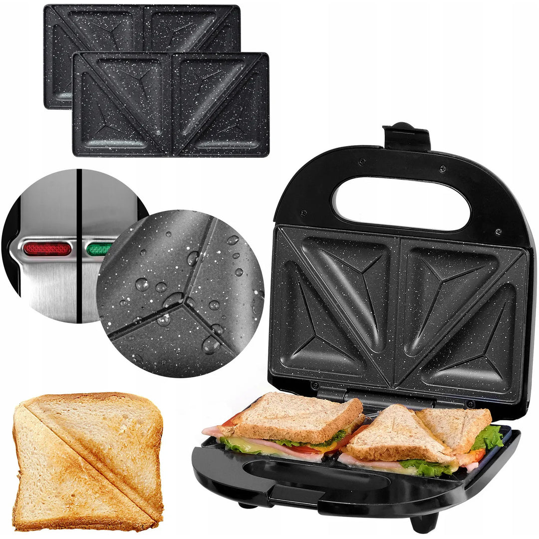 Eldom sandwich maker, non-stick ceramic coating, fast heating, 750W power, quick cleaning, LED indicator light, non-slip feet, ST11G