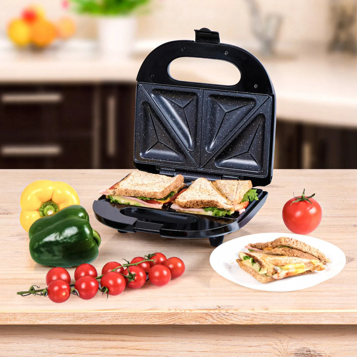 Eldom sandwich maker, non-stick ceramic coating, fast heating, 750W power, quick cleaning, LED indicator light, non-slip feet, ST11G
