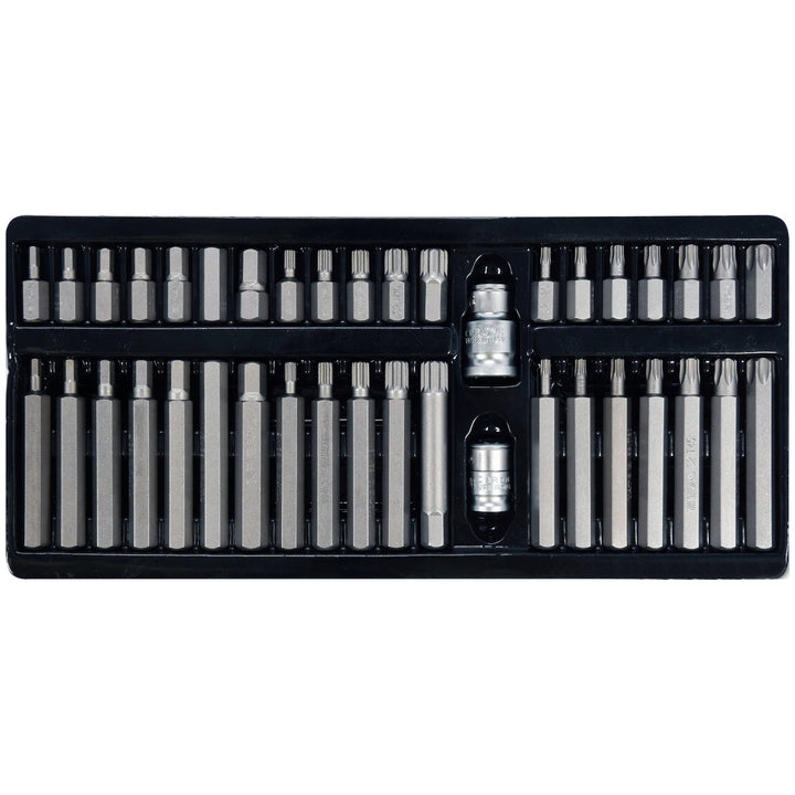 Professional Yato bit set, Torx, Spline, Hex, made of S2 tool alloy steel, high hardness HRC 58-62, in a case, YT-0400