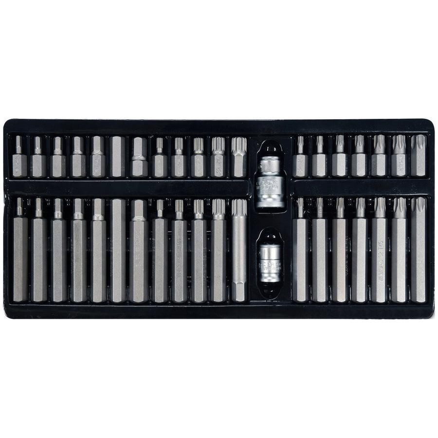 Professional Yato bit set, Torx, Spline, Hex, made of S2 tool alloy steel, high hardness HRC 58-62, in a case, YT-0400