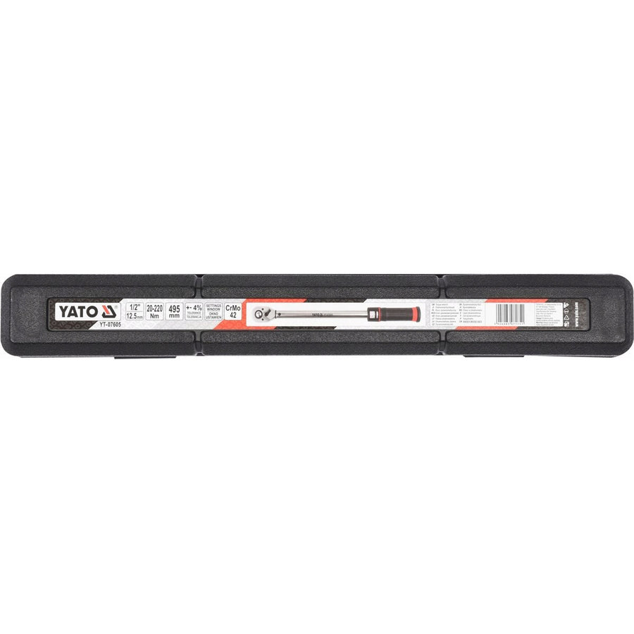Yato torque wrench, made of chrome-molybdenum steel, packed in a case, torque scale located in the wrench handle, YT-07605