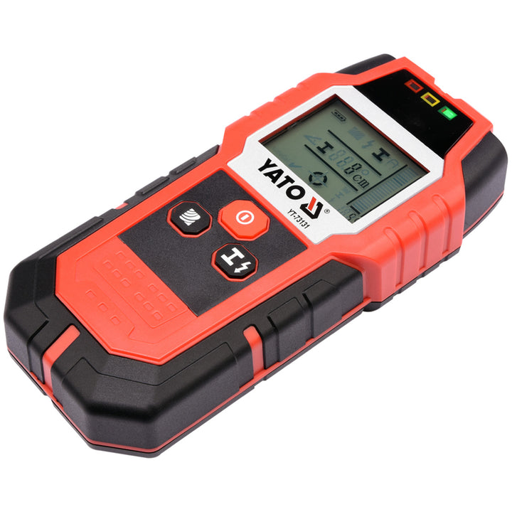 Professional Yato pipe and profile detector, large display with LED backlight, cover included, audible signal and three indicator LEDs, detection strength adjustment, YT-73131