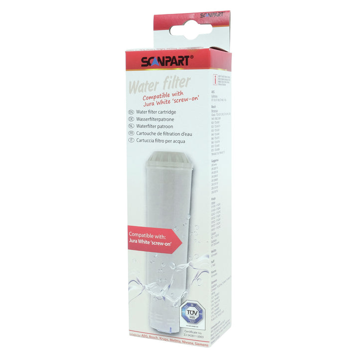 Water filter for AEG, BSH, Krups, Melitta, and Nivona Scanpart screw-in espresso machines