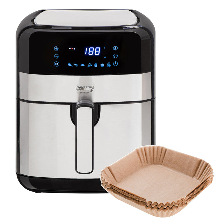 Oil-free fryer, 9 programs, 5.0 L, Airfryer, Camry CR 6311 + paper inserts for fryer, 16 cm, biodegradable, 100 pieces