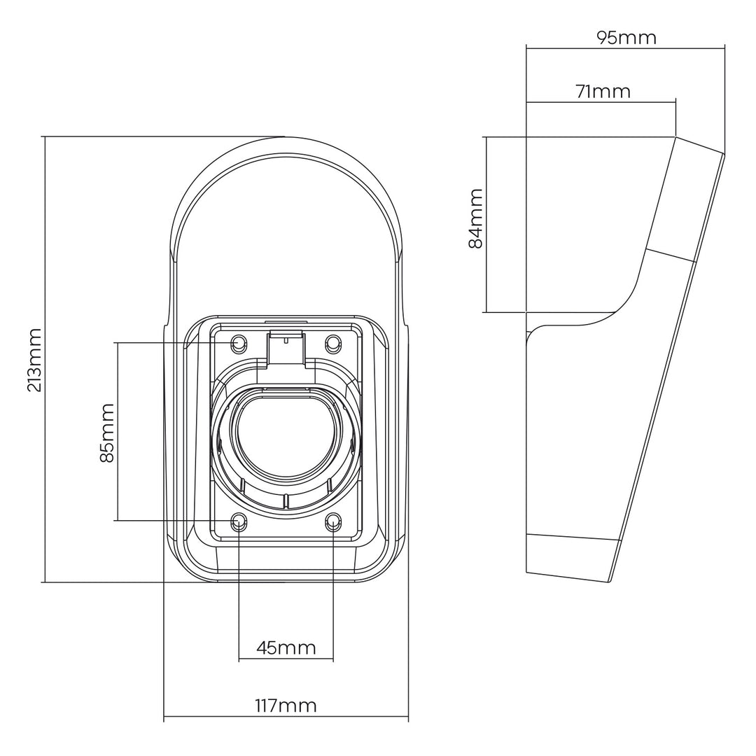 Maclean EV Charger Cable and Plug Wall Mount, Universal, Type 2, Max. Load 10 kg, MC-901