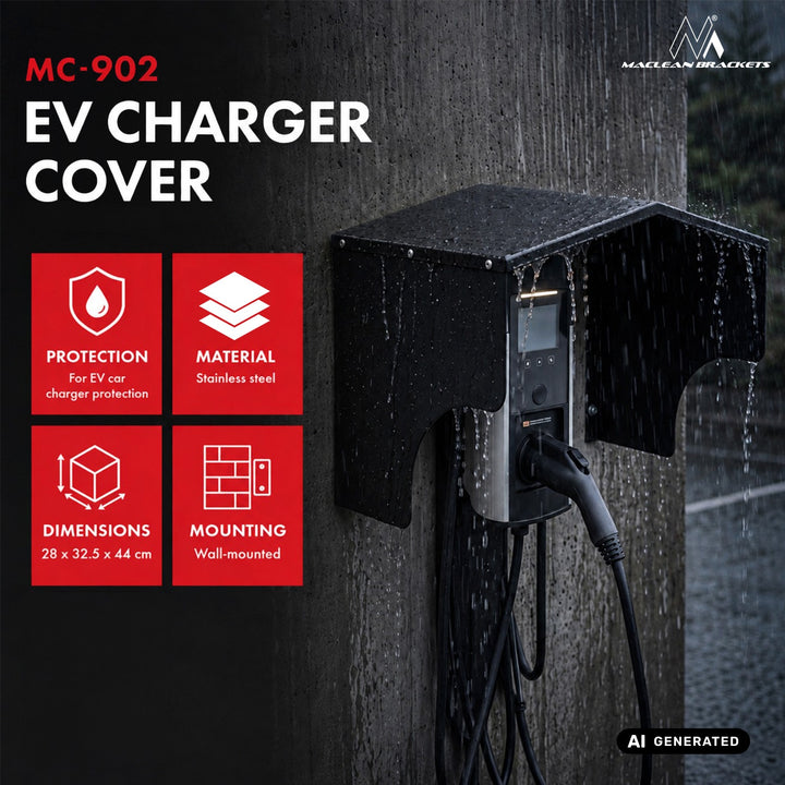 Maclean EV Charger Cover, stainless steel, dimensions 28x32.5x44 cm, MC-902