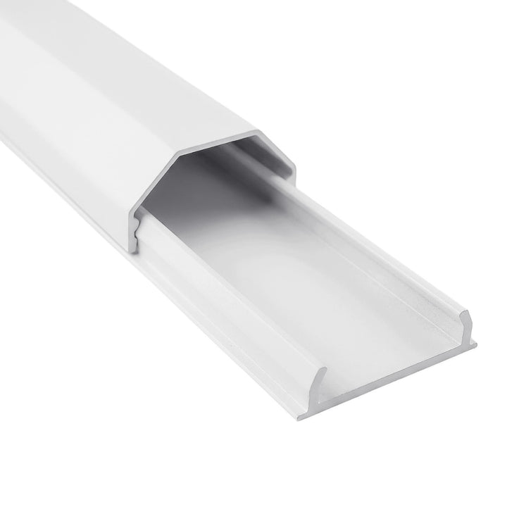 Maclean Aluminum Cable Cover Strip, 33x18x750 mm, White, MCTV-897 W