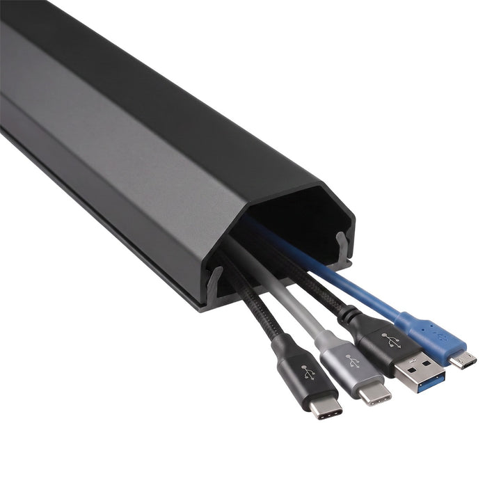 Maclean Aluminum Cable Cover Strip, 33x18x750 mm, Black, MCTV-897 B