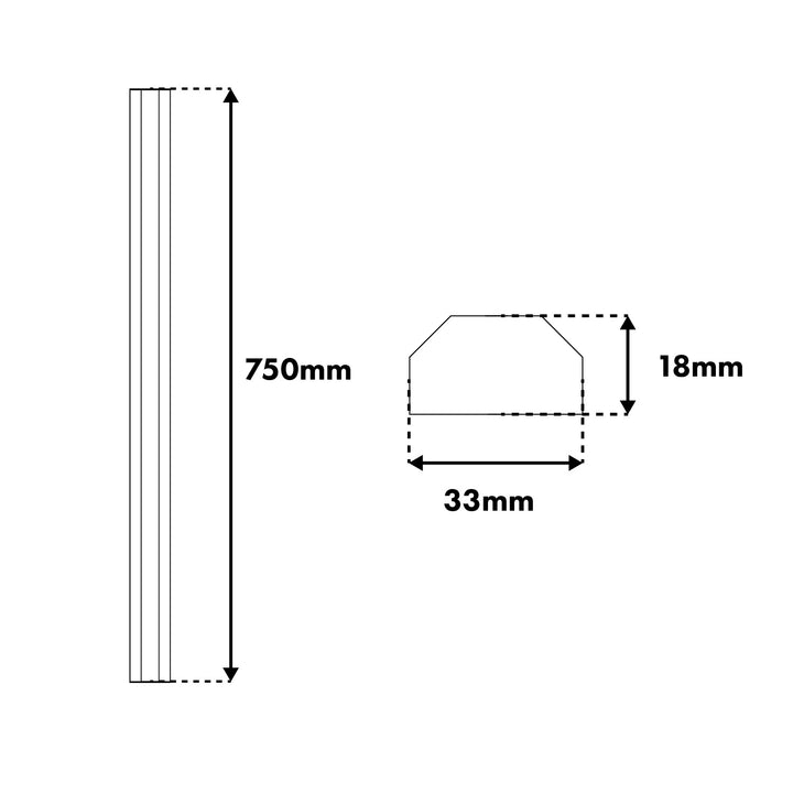 Maclean Aluminum Cable Cover Strip, 33x18x750 mm, Silver, MCTV-897 S