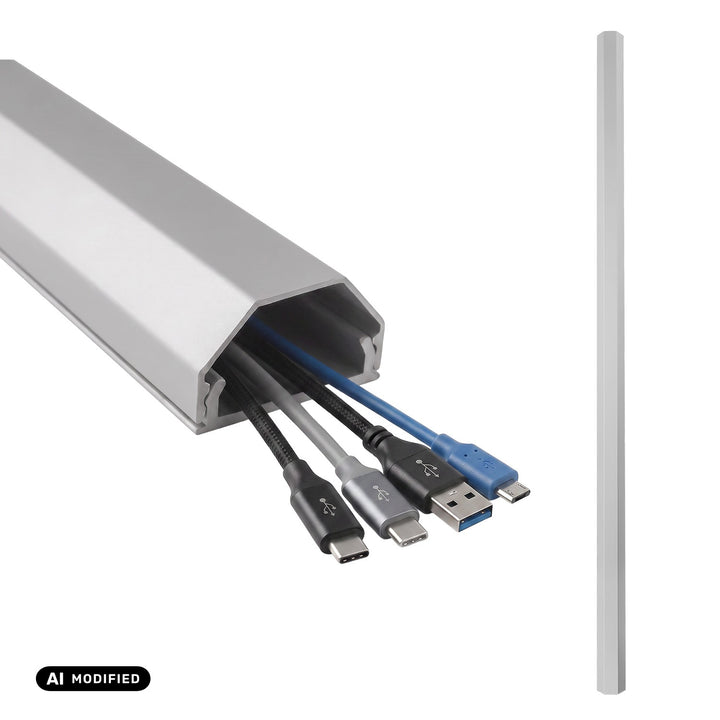 Maclean Aluminum Cable Cover Strip, 33x18x750 mm, Silver, MCTV-897 S