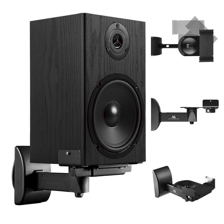 Set of Maclean speaker mounts/hangers, universal, vertically adjustable +8°–-8° and horizontally adjustable +90°–-90°, max. 15 kg, MC-917