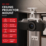 Maclean Ceiling Mount/Hanger for Projectors, 54–320 mm, up to 13.5 kg, 360-degree rotation, MC-200 W