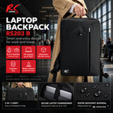 NanoRS Laptop Backpack, 15.6", black, 43x30x10, waterproof RS203 B