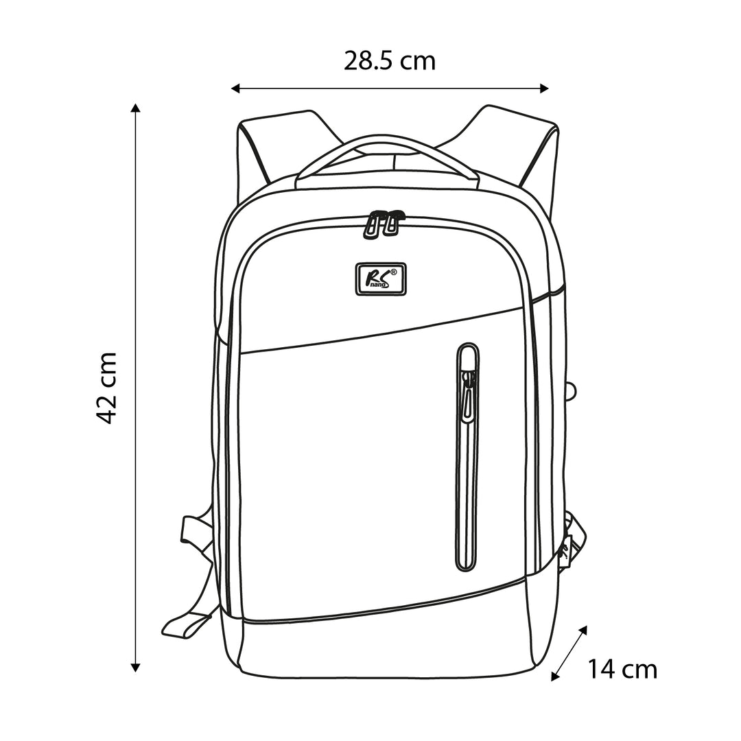 NanoRS Laptop Backpack, 15.6", Black, 42x28.5x14, Waterproof RS204 B