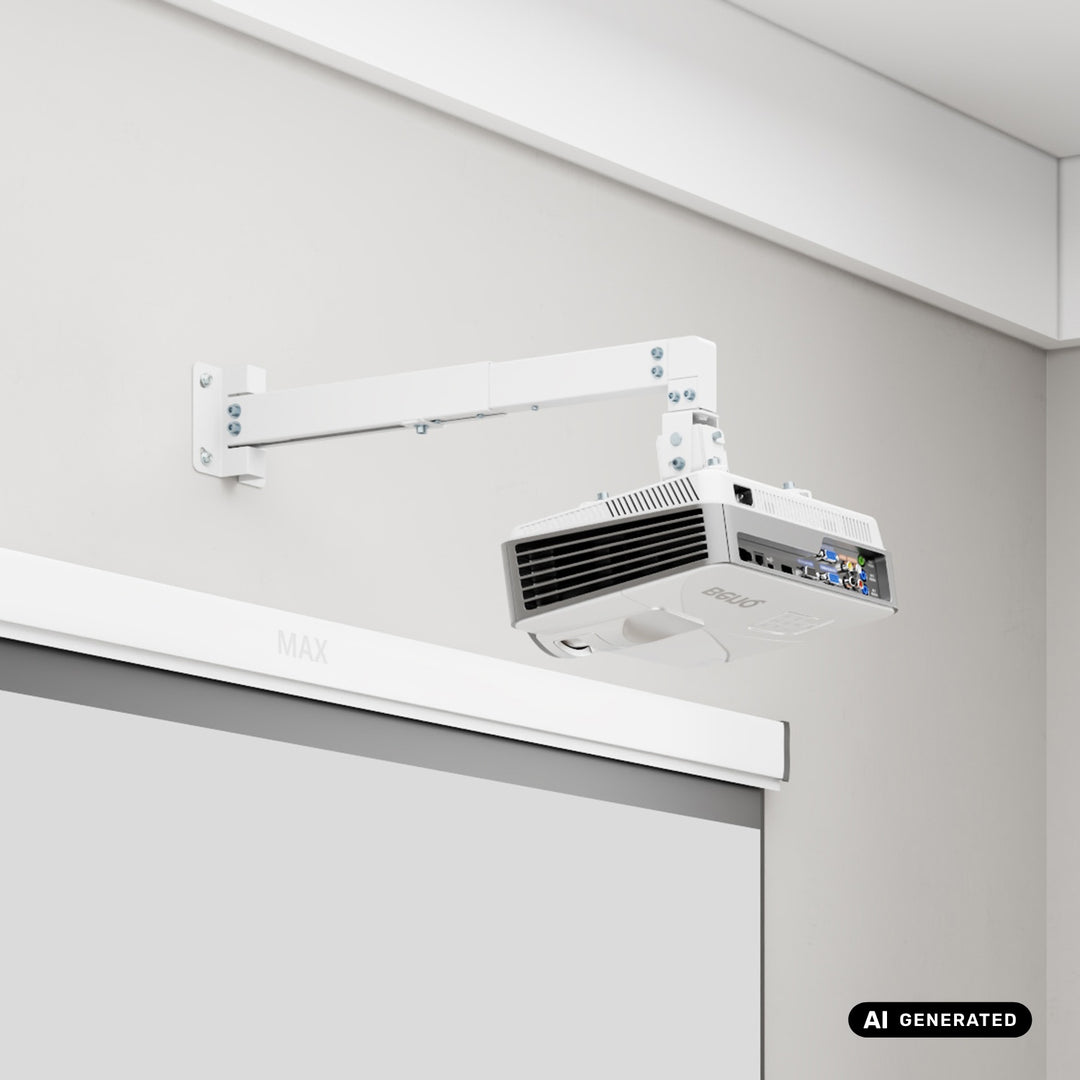 Maclean Wall-Mounted Projector Bracket/Hanger, White, up to 20 kg, MC-205 W