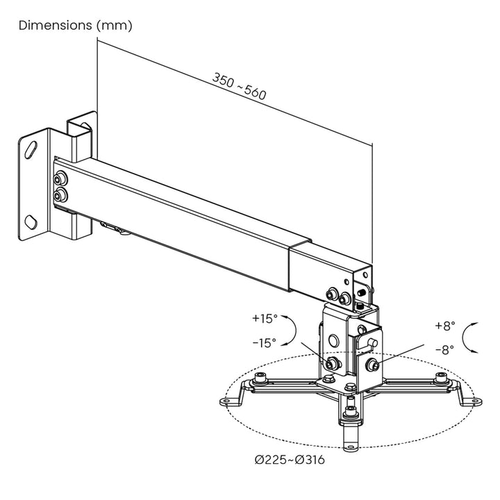 Maclean Universal Projector Mount/Hanger, Black, up to 20 kg, MC-206 B