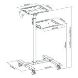 Maclean Adjustable Steel Mobile Projector/Laptop Stand, max. 10 kg, MC-207