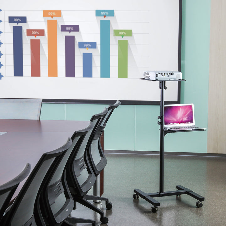 Maclean Adjustable Steel Mobile Projector/Laptop Stand, max. 10 kg, MC-207